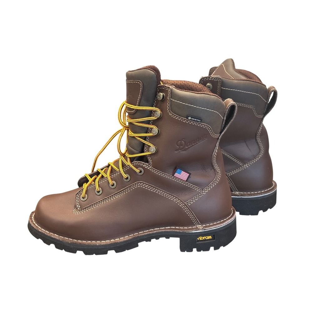 Danner Quarry USA 8 Brown Leather Gore-Tex Work Boots Mens 10.5 D Vibram Sole